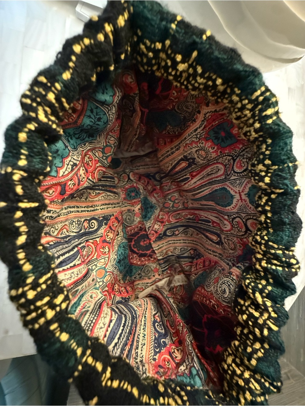 Sisley Black & Gold Metallic Thread Drawstring Pouch - Picture 5 of 5